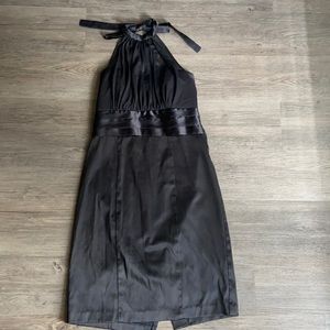 Black halter straight fit dress
